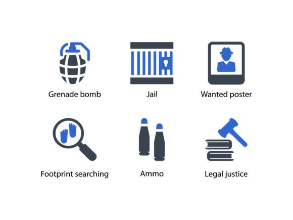 Crime Investigation Icon Set 3