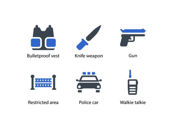 Crime Investigation Icon Set 4: Bold Design for Professional Projects