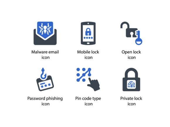 Cyber Security System Icon Set 6: Strategic Design for Digital Protection