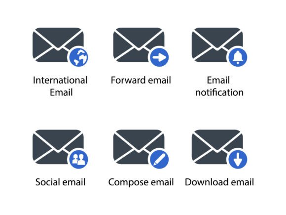 Email Icon Set 1: Elegant Design for Every Project