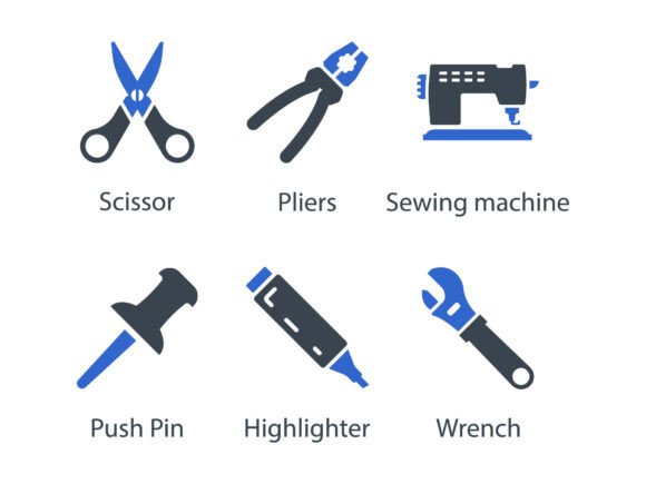 Essential Tools Icon Set 3: A Versatile Asset for Design Professionals
