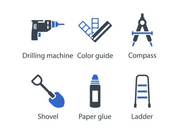Essential Tools Icon Set 4: A Versatile Design Asset for Professionals