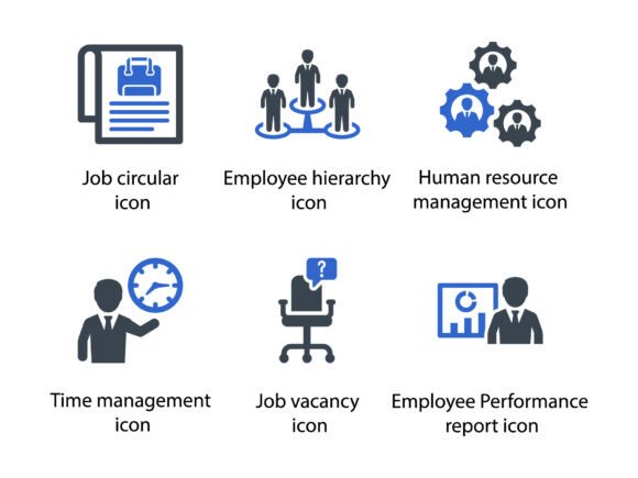 Human Resource Management Icon Set 5: Streamlining HR Workflows with Precision