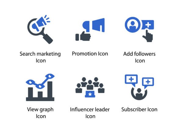 Influencers Marketing Icon Set 2: A Comprehensive Overview for Designers and Marketers