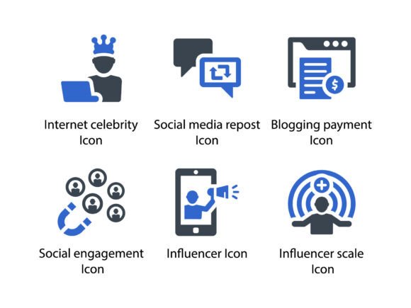 Influencers Marketing Icon Set 3: A Versatile Tool for Modern Designers