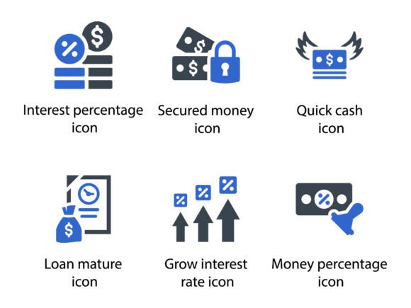 Loan Debt Icon Set 3: A Design Essential for Financial Communication
