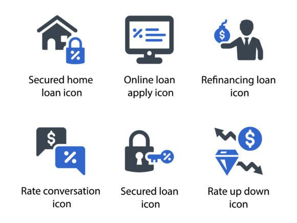 Loan Debt Icon Set 5: Essential Design Tools